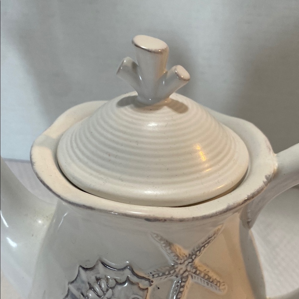 Blue Sky Seahorse and Starfish Ceramic Teapot - Picture 4 of 11